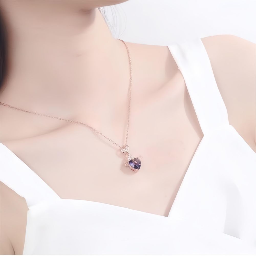 Rose Gift box With Heart Necklace Rose Shaped Necklace Gift Box Jewellery Gift Box Gifts for Her