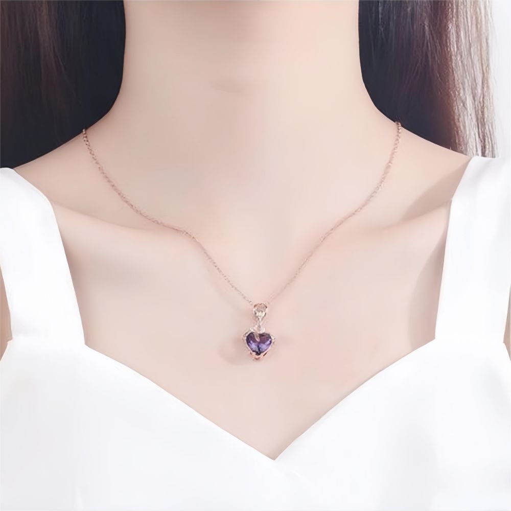 Rose Gift box With Heart Necklace Rose Shaped Necklace Gift Box Jewellery Gift Box Gifts for Her