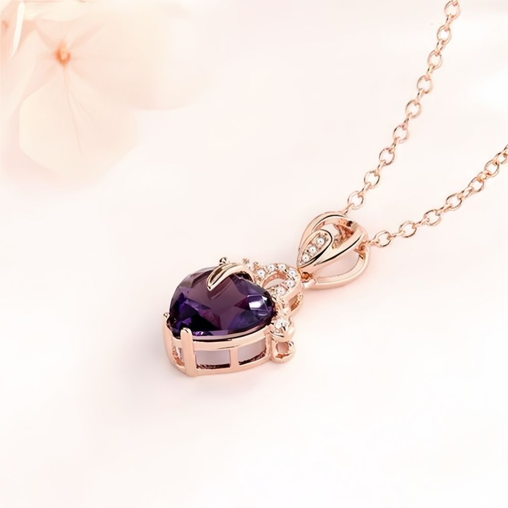 Rose Gift box With Heart Necklace Rose Shaped Necklace Gift Box Jewellery Gift Box Gifts for Her