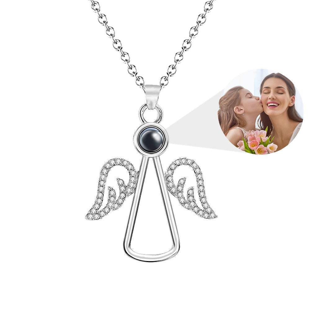 Angel Photo Necklace Personalised Projection Necklace Mother's Day Gifts
