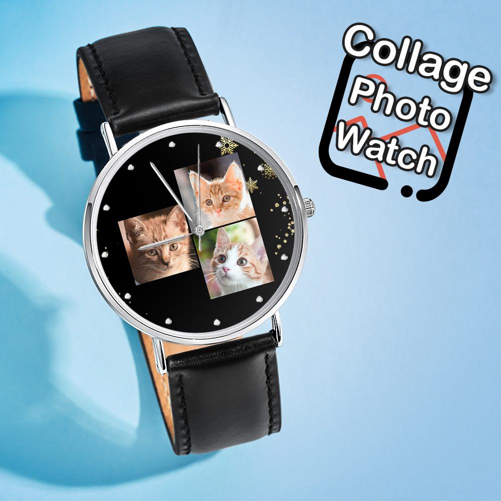 Personalized Photo Clock Personalized Collage Photo Clock For Cat Owner