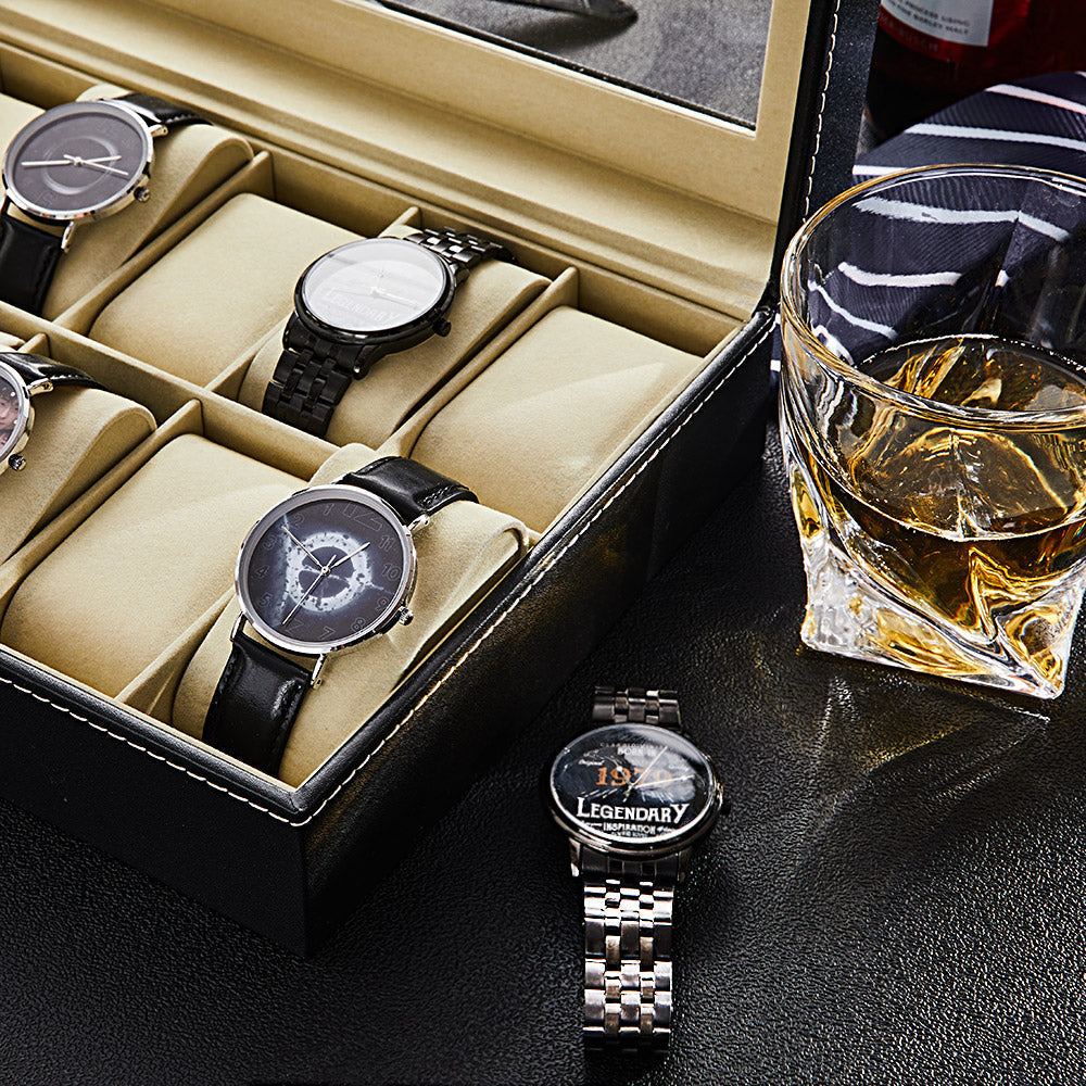 Personalized Watch Box - Holds 12 Watches, Watch Case, Watch Organizer, Watch Storage, Engraved, Monogram, Custom Designs