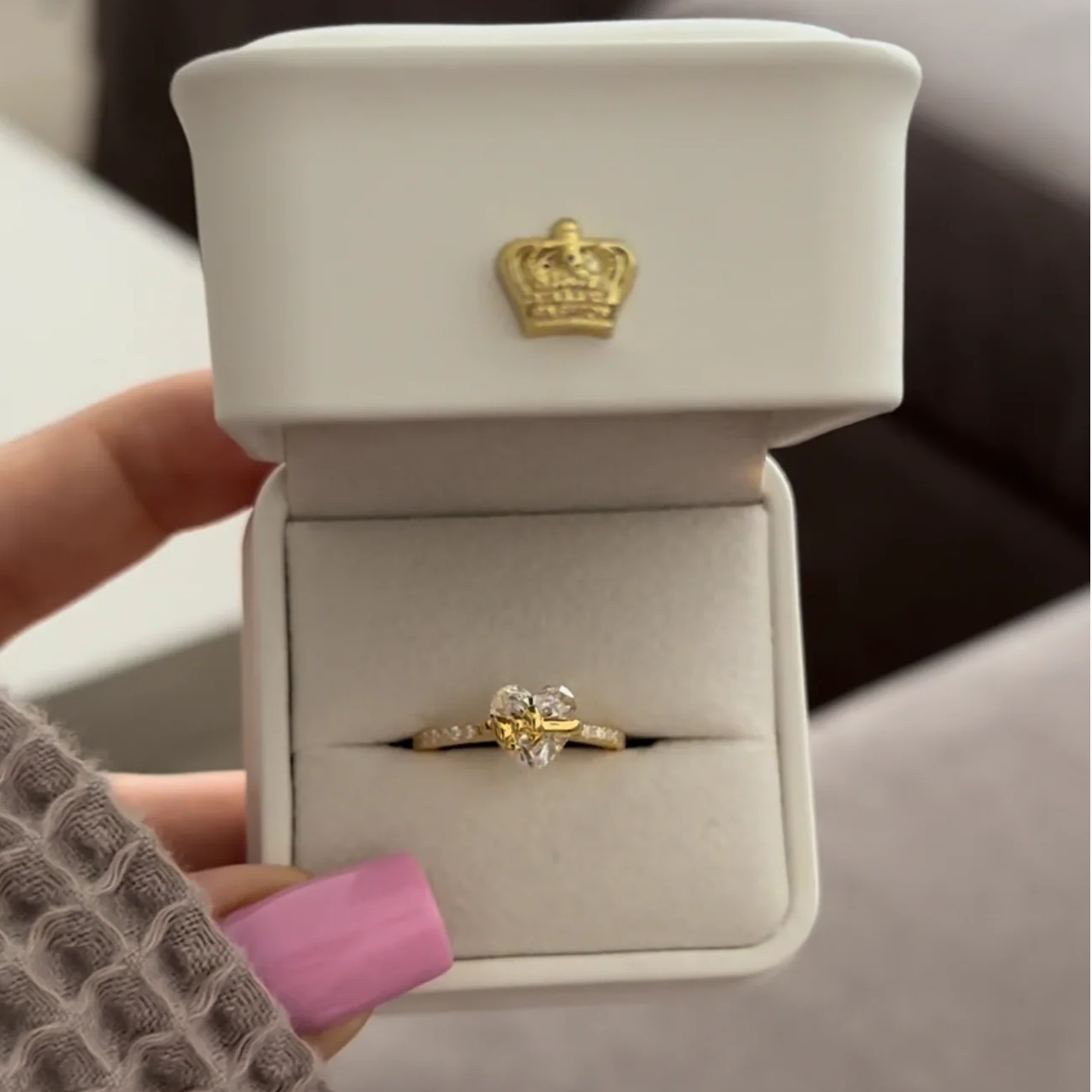 Heart Bow Ring Sterling Silver Ring Zircon Ring Gift For Her