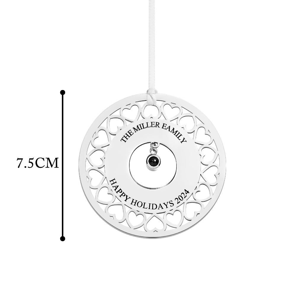 Personalized Photo Projection Ornaments Custom Photo and Text Ornaments Christmas Tree Decoration Ornaments for Christmas Gifts