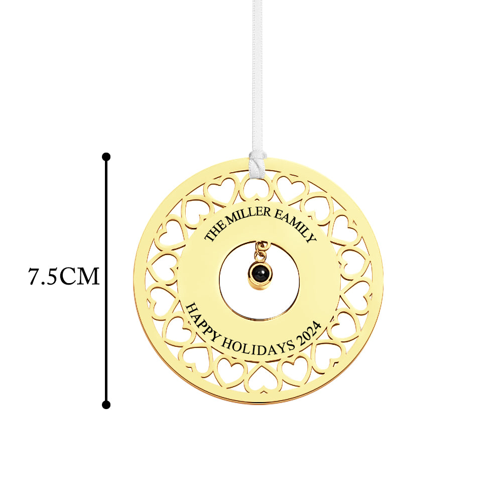 Personalized Photo Projection Ornaments Custom Photo and Text Ornaments Christmas Tree Decoration Ornaments for Christmas Gifts