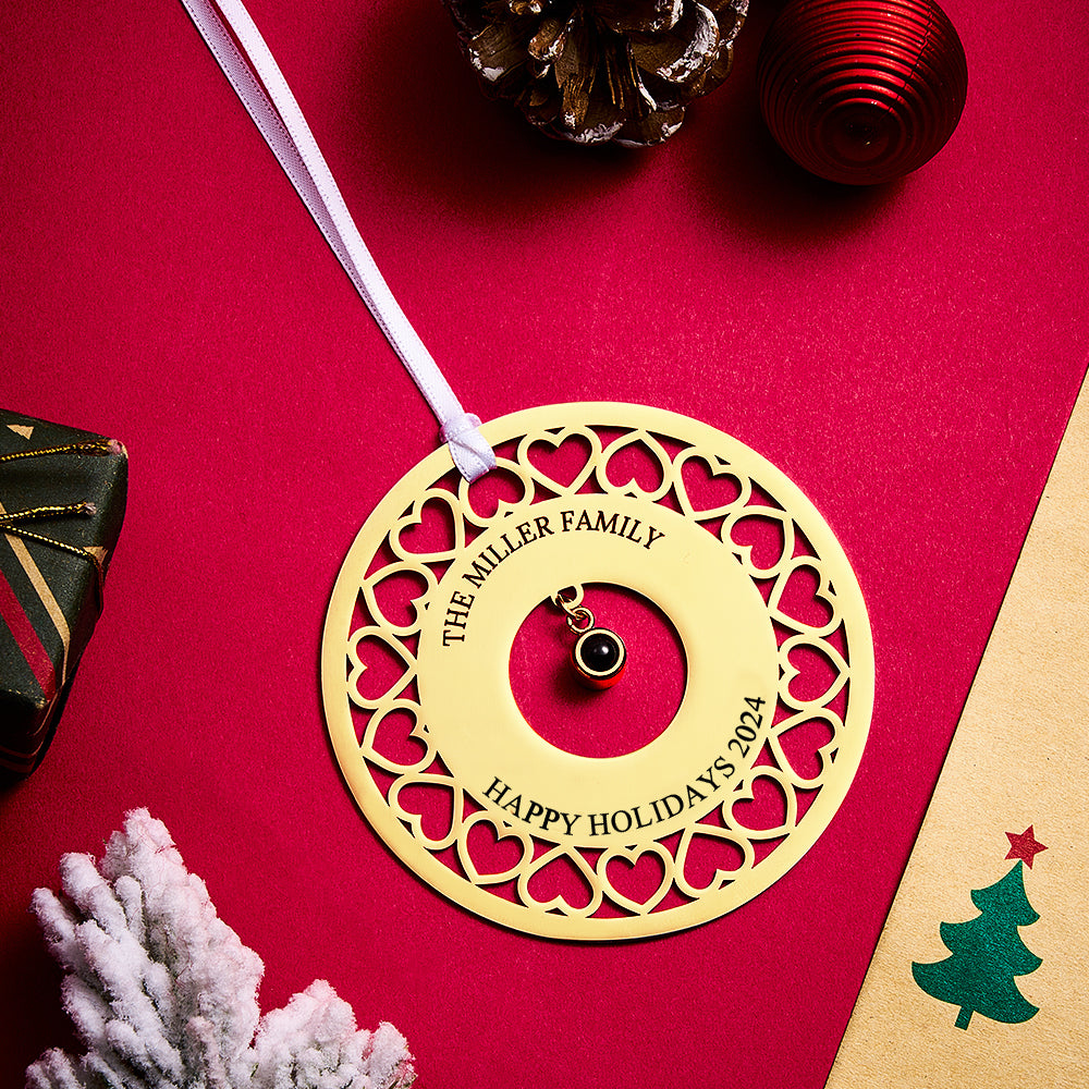 Personalized Photo Projection Ornaments Custom Photo and Text Ornaments Christmas Tree Decoration Ornaments for Christmas Gifts