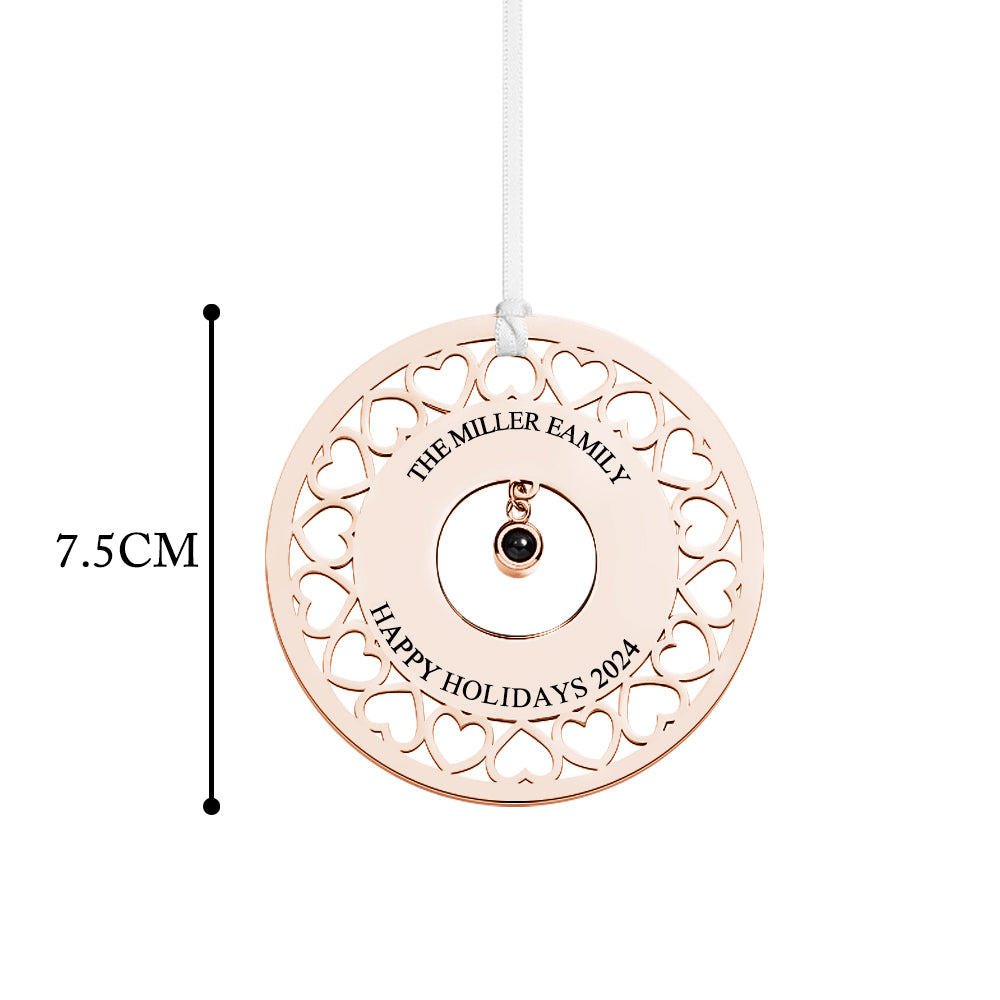 Personalized Photo Projection Ornaments Custom Photo and Text Ornaments Christmas Tree Decoration Ornaments for Christmas Gifts