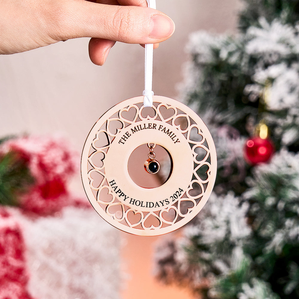 Personalized Photo Projection Ornaments Custom Photo and Text Ornaments Christmas Tree Decoration Ornaments for Christmas Gifts