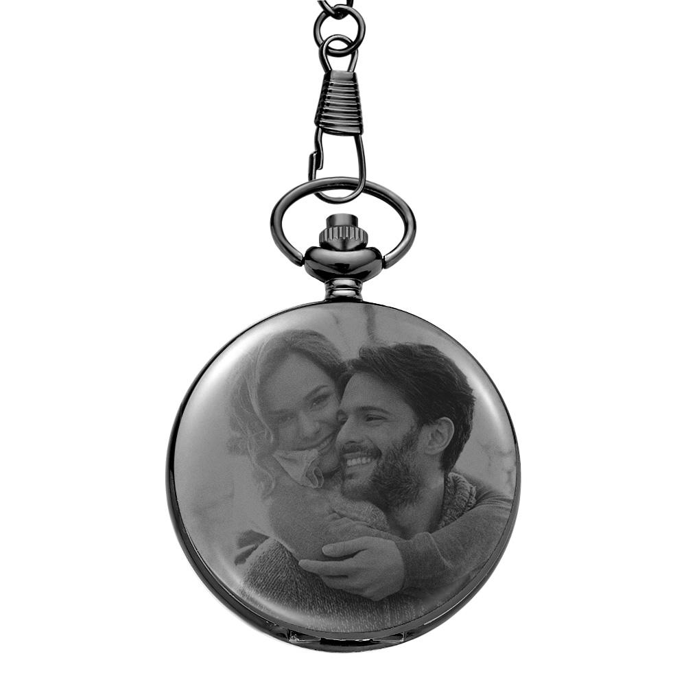 Scannable Custom Spotify Code Pocket Watch Engraved Photo Anniversary Personalised Gift