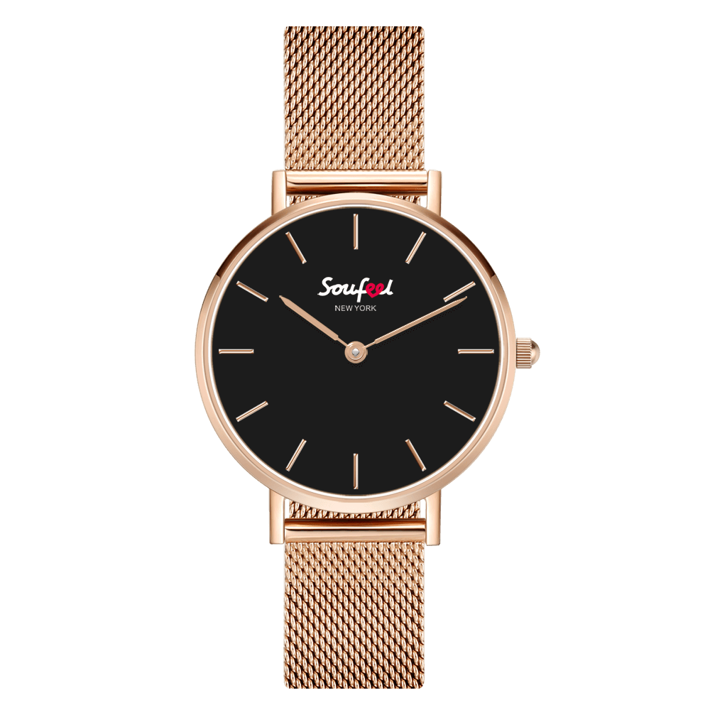 Soufeel Women's Classic Rose Gold Alloy Bracelet Watch 32mm