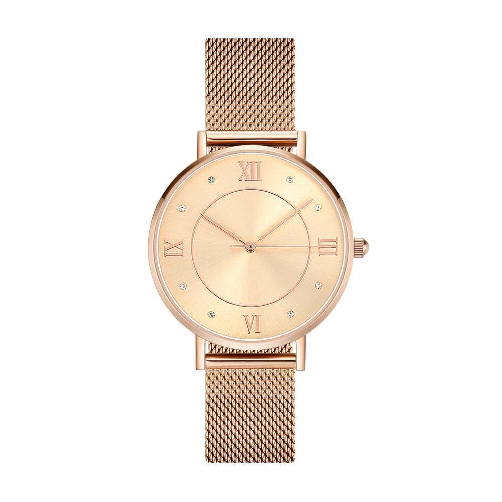 Mesh Bracelet Watch in Stainless Steel Rose Gold - Women's
