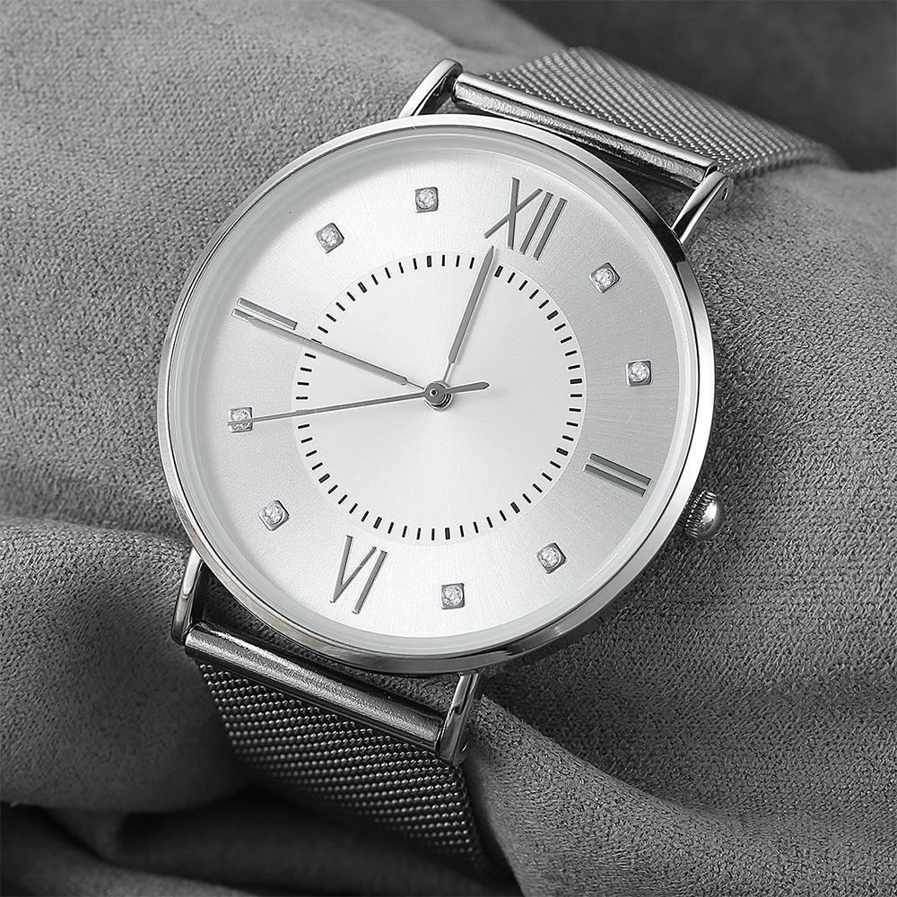 Mesh Bracelet Watch in Stainless Steel Silver - Men's