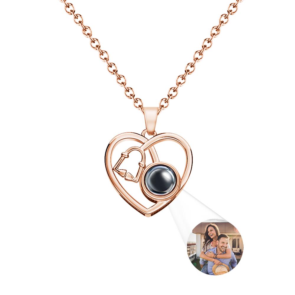Custom Projection Necklace Love Heart Stethoscope Gift for Doctor