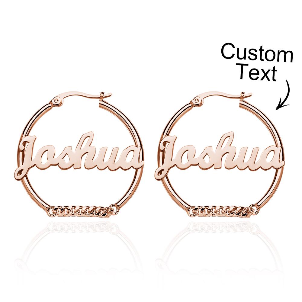 Personalized Hip Hop Name Earrings Vintage Chain Earrings Fashion Jewelry Gift For Women