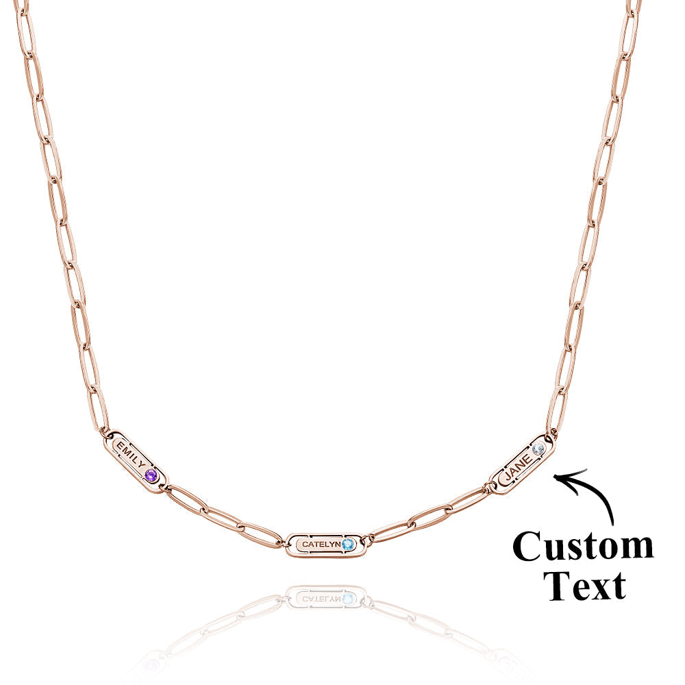 Personalized Name Birthstone Simple Necklace Gift