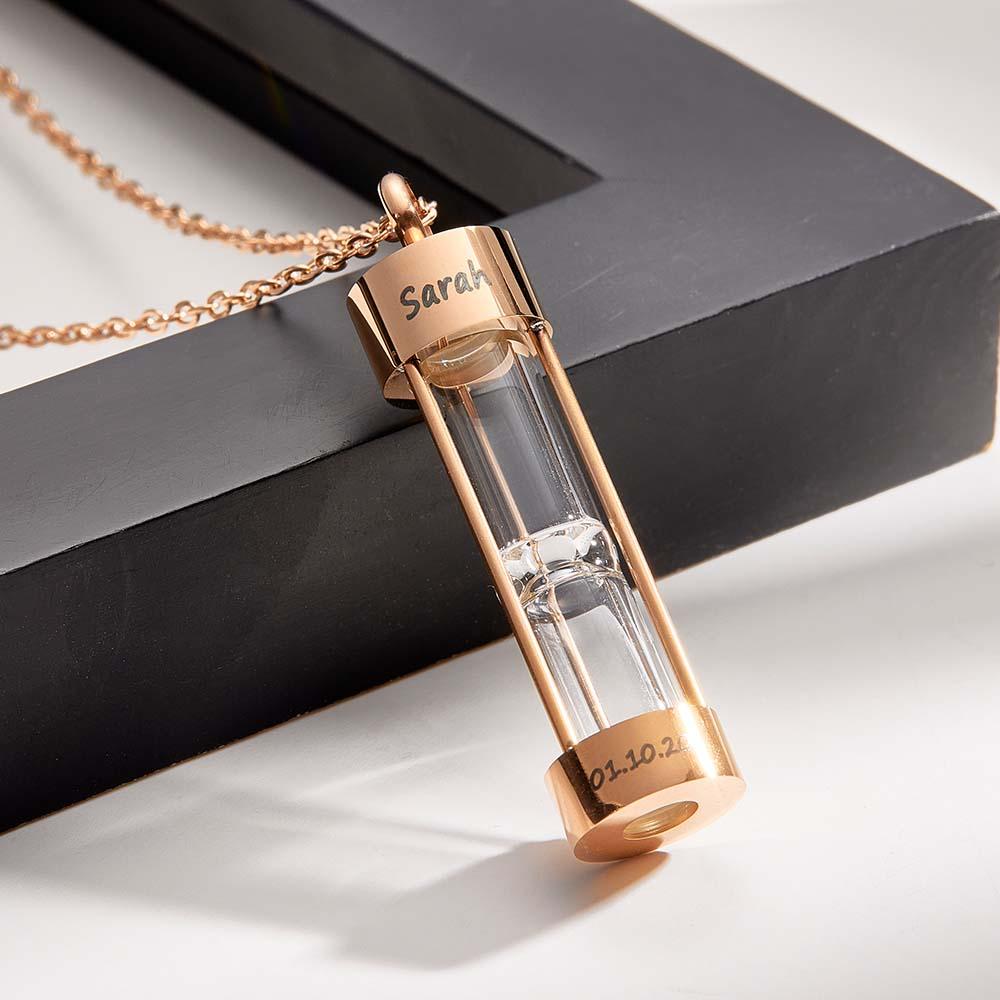 Custom Name Necklace Hourglass Remember Gift