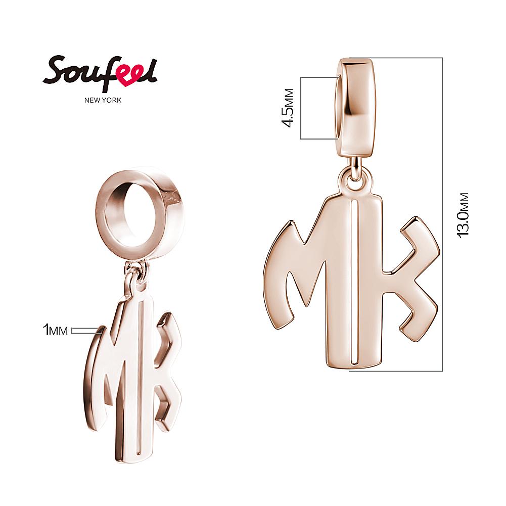 Personalized Two Letter Pendant Charm Rose Gold Plated Silver
