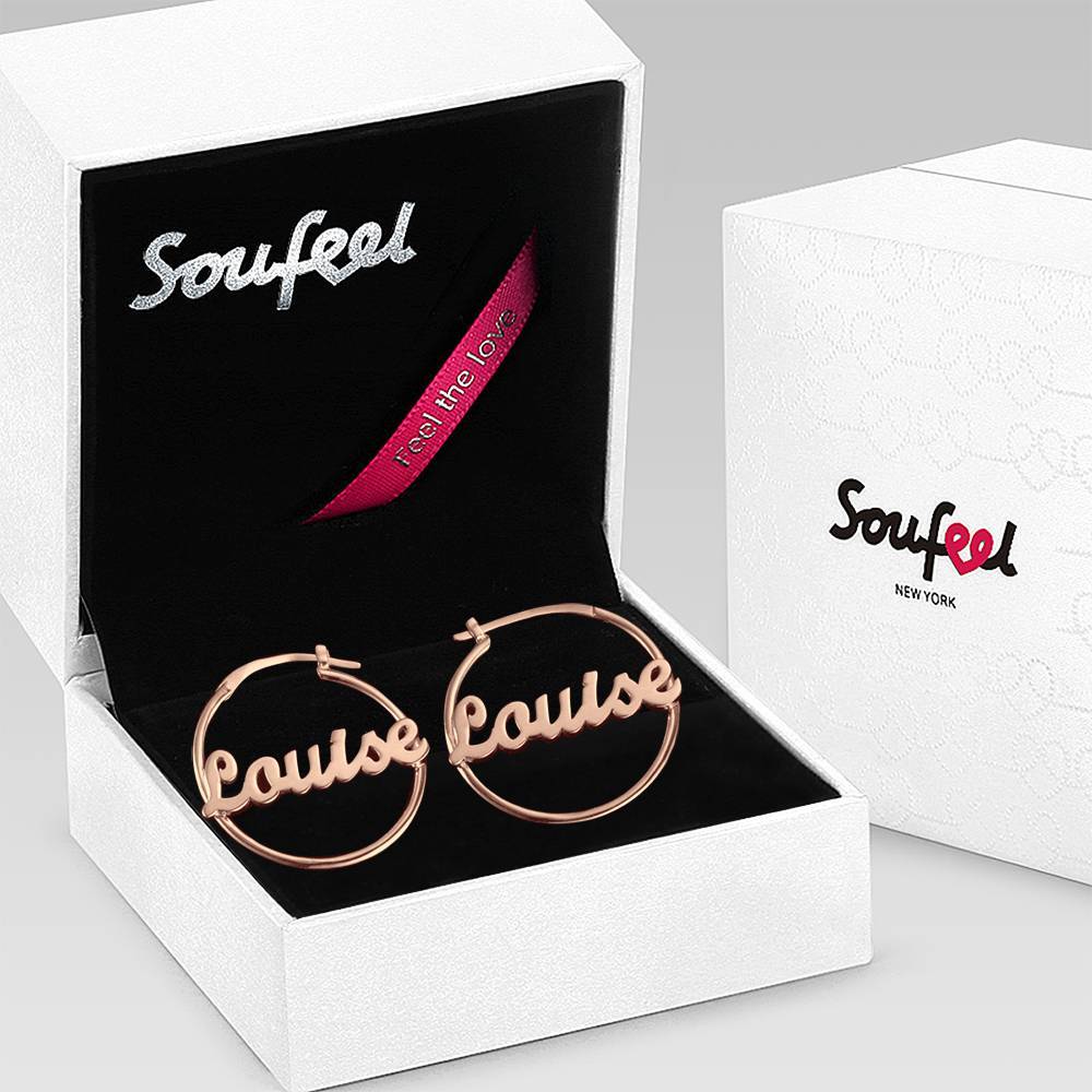 Personalized Name Earrings Unique Gift Rose Gold Plated