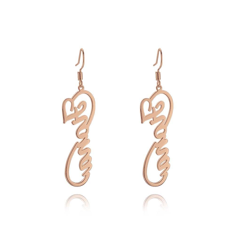 Name Earrings, Drop Earrings 14K Gold Plated Silver - Gift