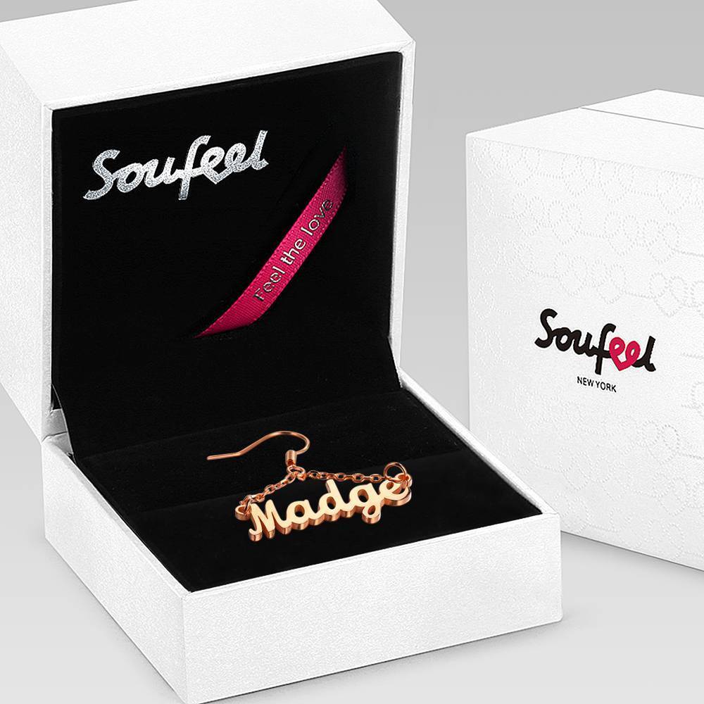 Custom Name Earrings Unique Gift Rose Gold Plated