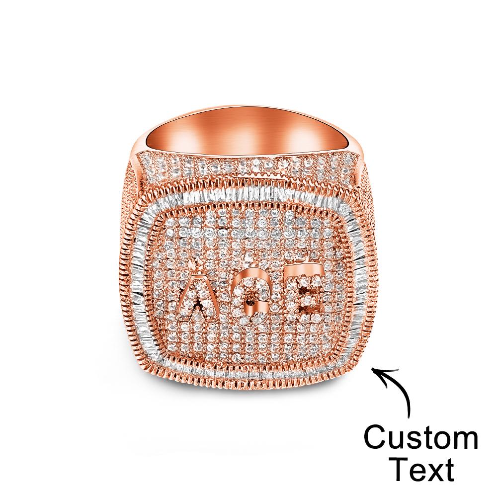 Custom Name Hip Hop Ring Personalized Trendy Inlaid Zircon Ring Gifts For Him