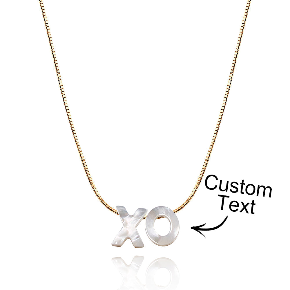 Mother of Pearl Name Necklace Custom Name Silver Necklace