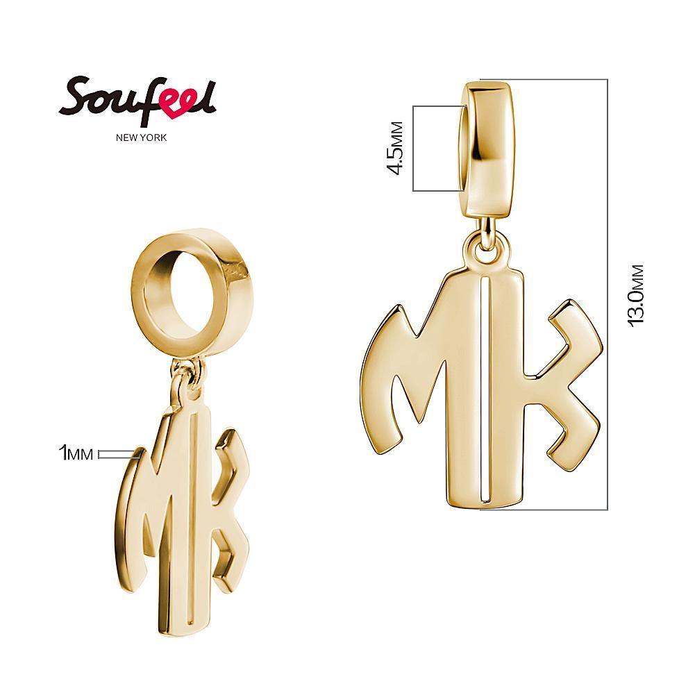 Personalized Two Letter Pendant Charm 14k Gold Plated Silver