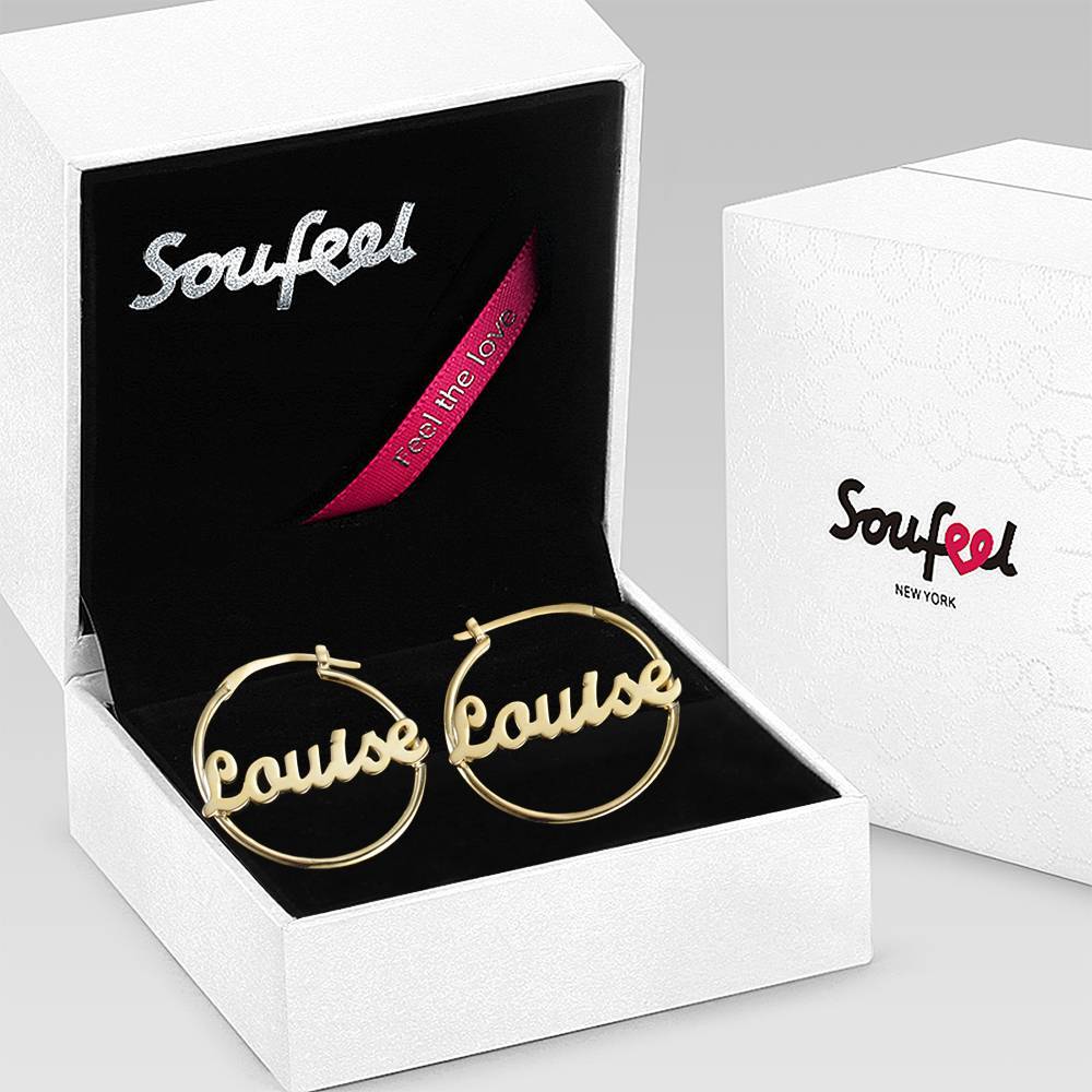 Personalized Name Earrings Unique Gift 14K Gold Plated