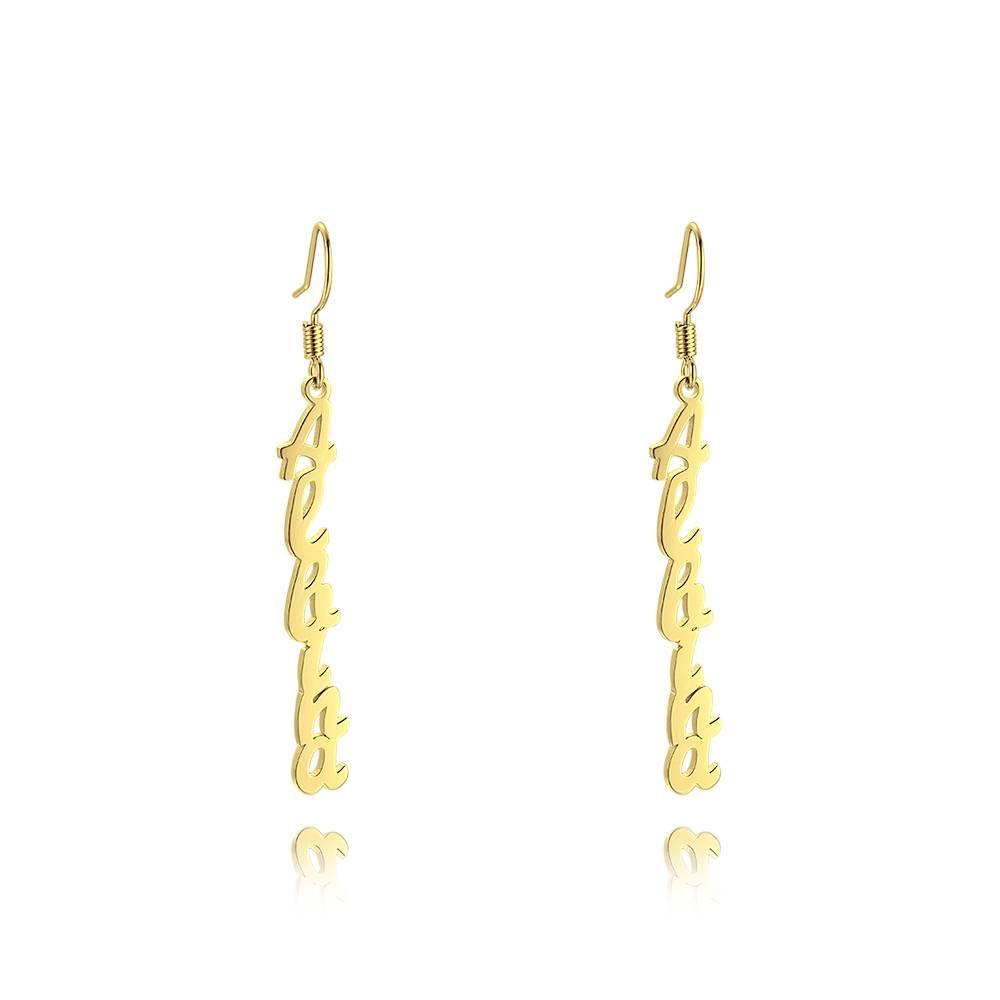 Name Earrings, Drop Earrings 14K Gold Plated Silver