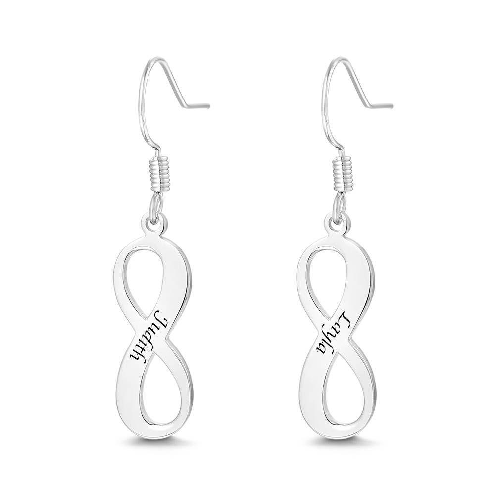 Custom Engraved Earrings Name Drop Earrings Rose Gold Plated