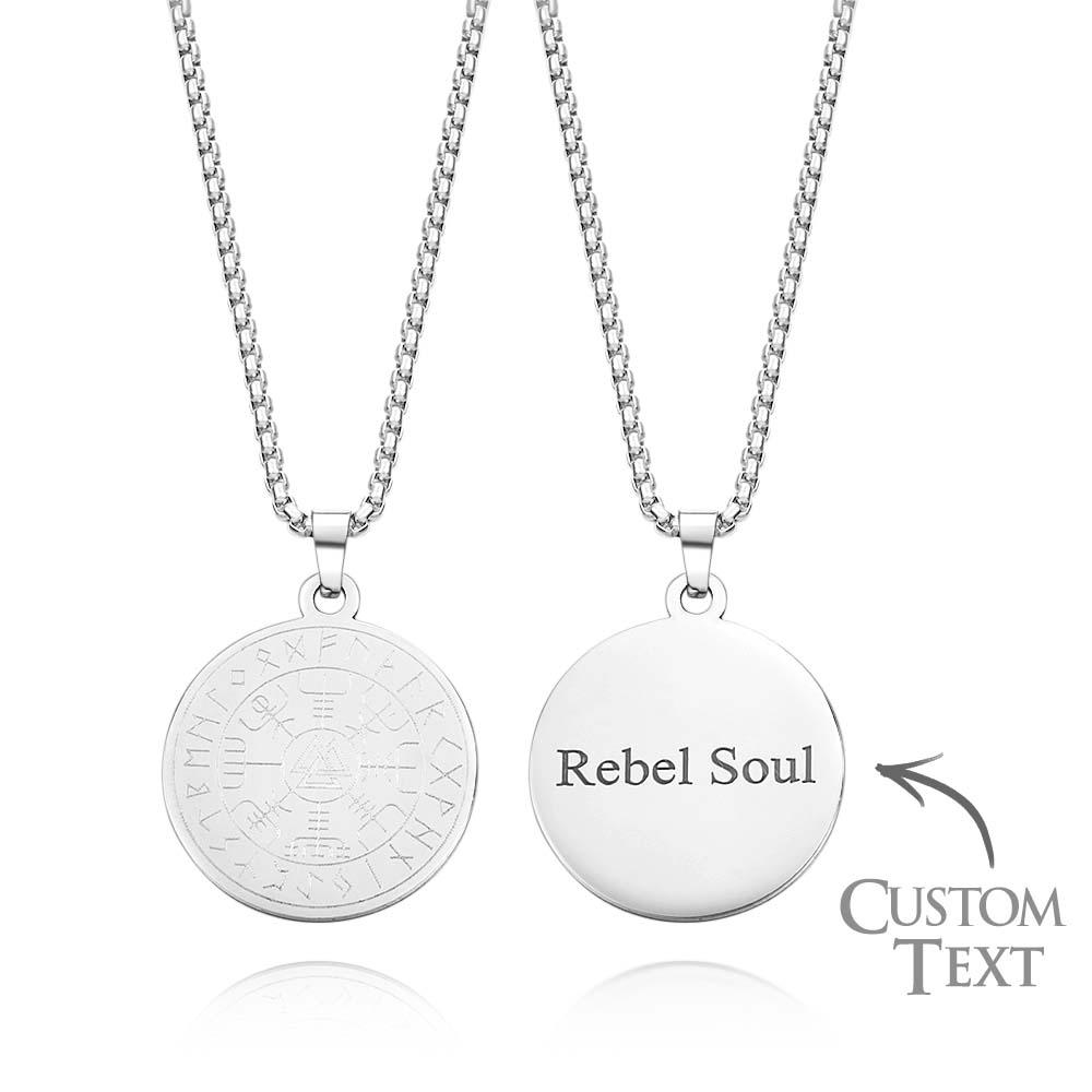 Engravable Necklace Norse Compass Viking Pendant Necklace For Men