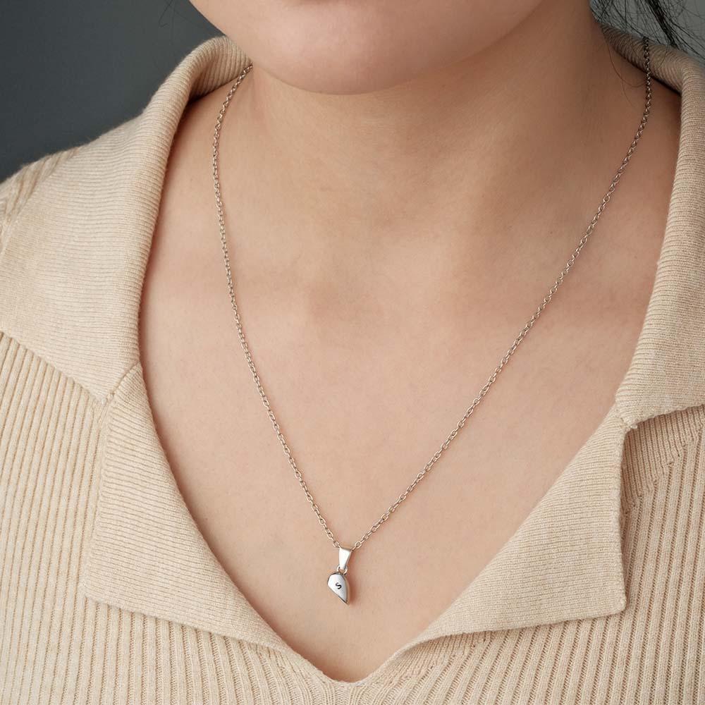 Custom Letter Magnetic Heart Necklace Fashion Chain Necklace For Couples