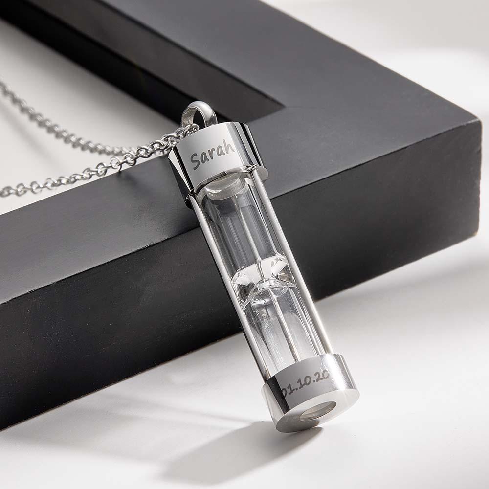 Custom Name Necklace Hourglass Remember Gift