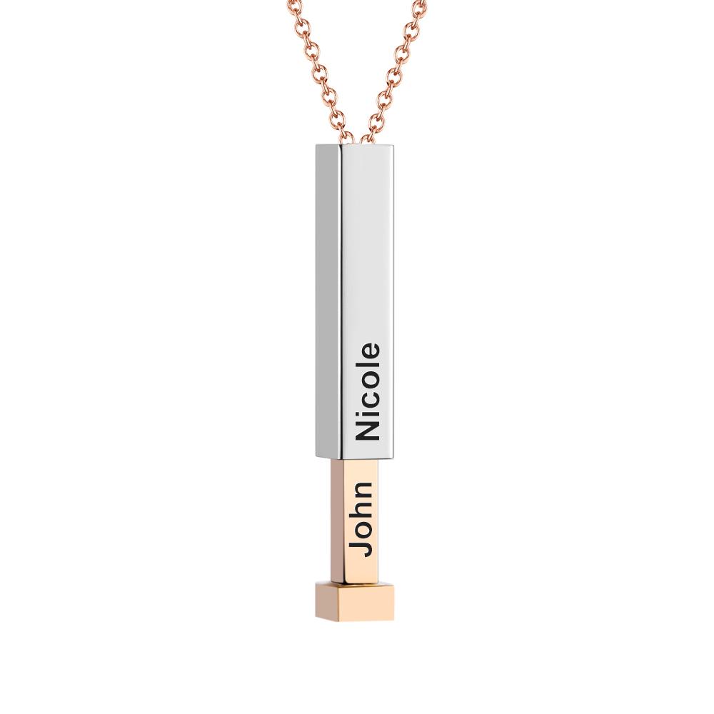 Hidden Message Necklace Custom Engraved Necklaces Pull-out Lettering Necklace Bar Necklace Gifts For Her
