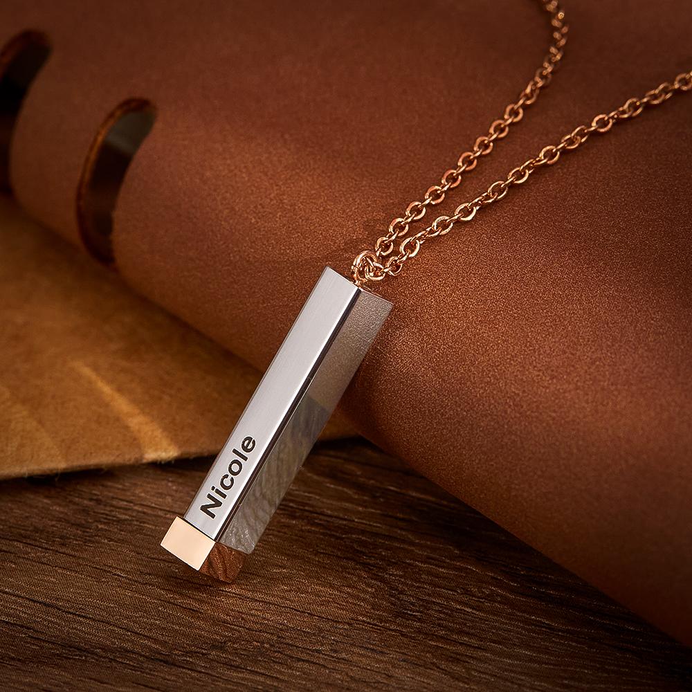Hidden Message Necklace Custom Engraved Necklaces Pull-out Lettering Necklace Bar Necklace Gifts For Her