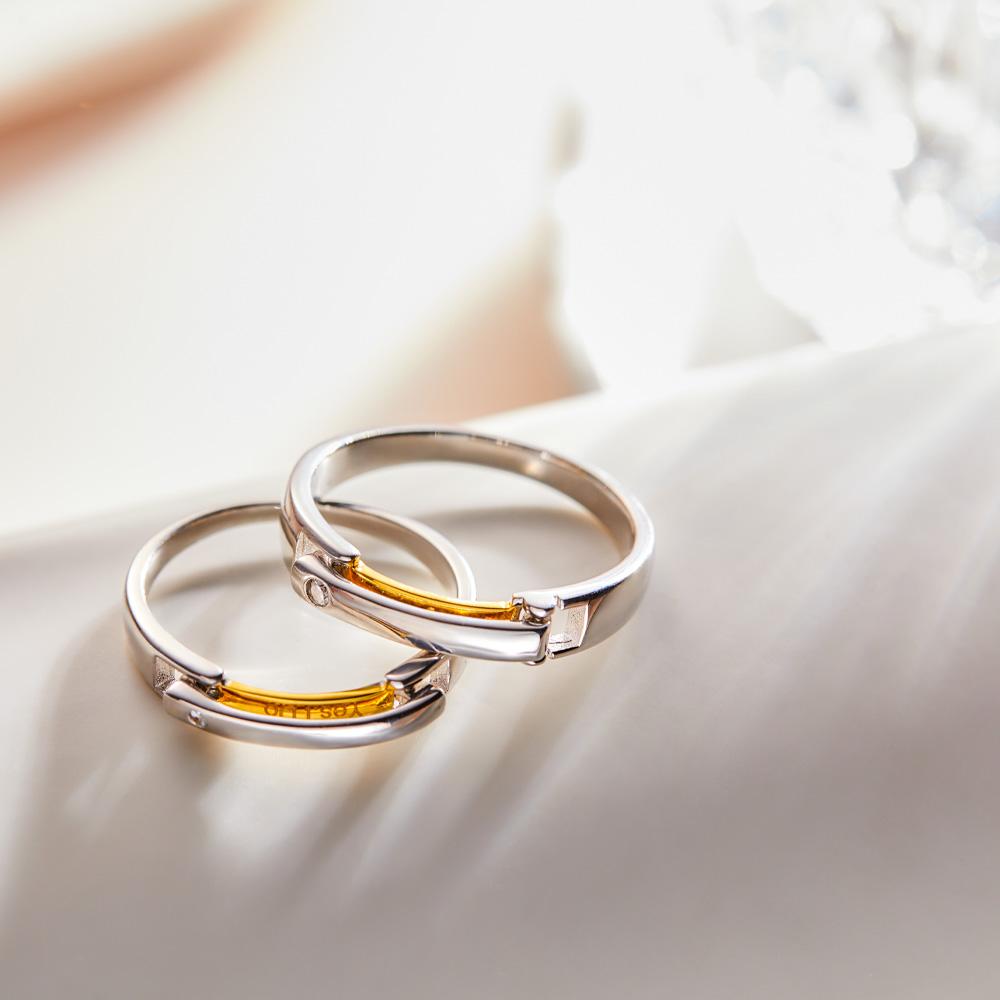 Custom Engraved Rings Confession Buckle Design Creative Couple Gifts