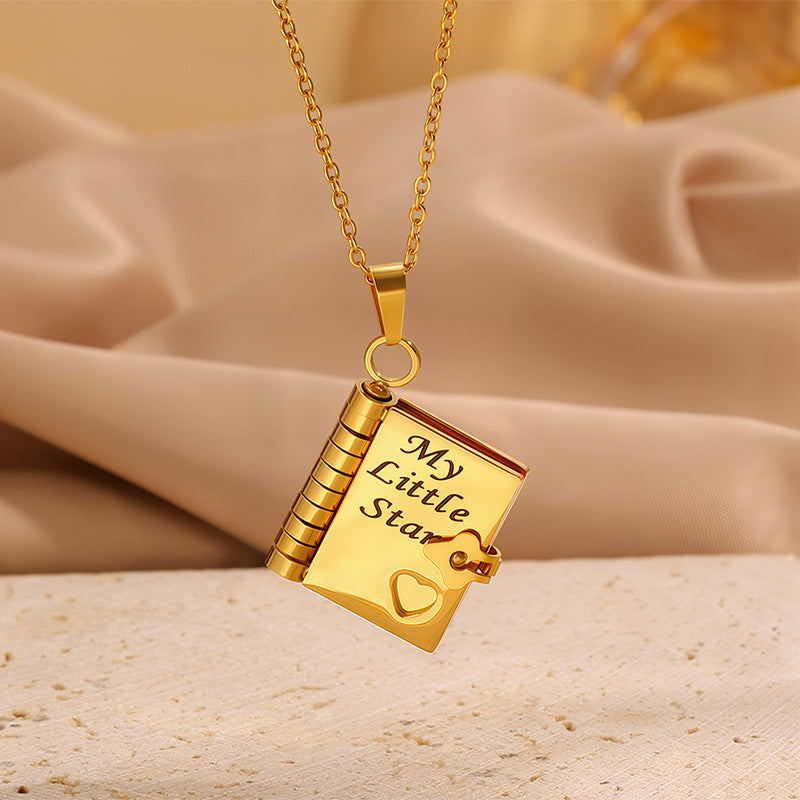 Flip Book Necklace My Little Star Book Necklace for Daughter Necklace A Letter to My Son in a Locket Family Gifts
