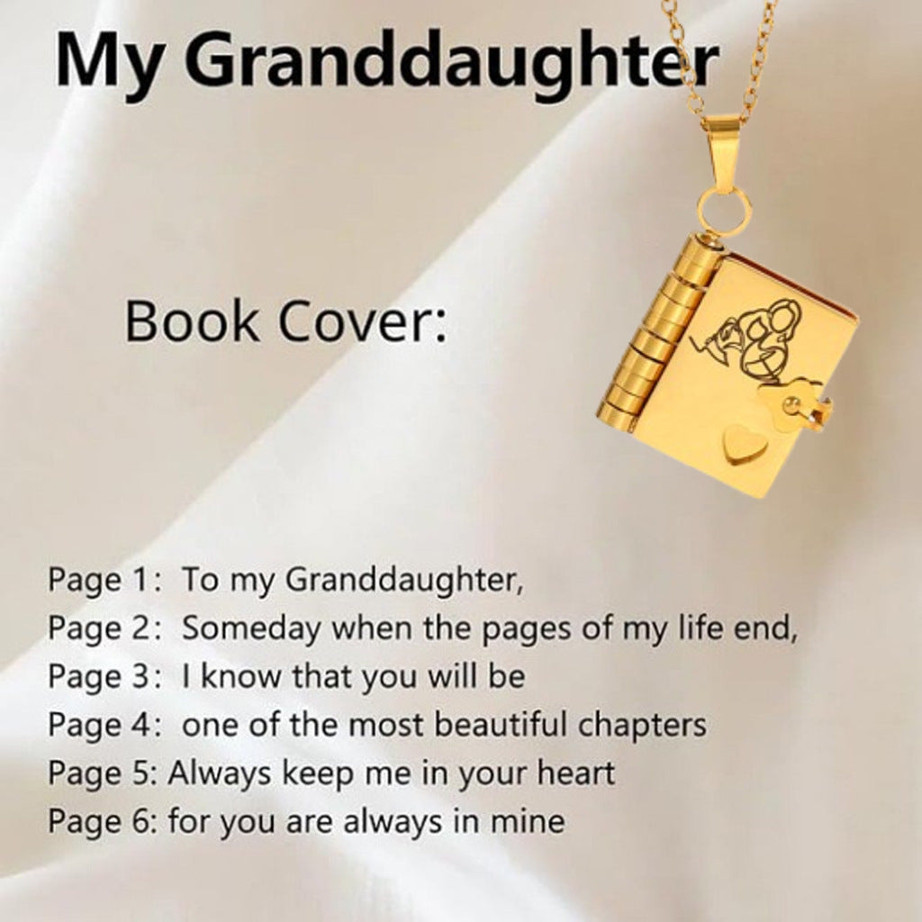 Flip Book Necklace My Little Star Book Necklace for Daughter Necklace A Letter to My Son in a Locket Family Gifts