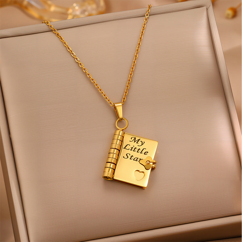 Flip Book Necklace My Little Star Book Necklace for Daughter Necklace A Letter to My Son in a Locket Family Gifts