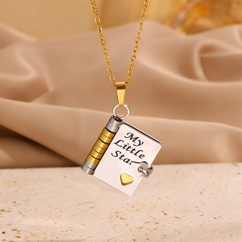 Flip Book Necklace My Little Star Book Necklace for Daughter Necklace A Letter to My Son in a Locket Family Gifts