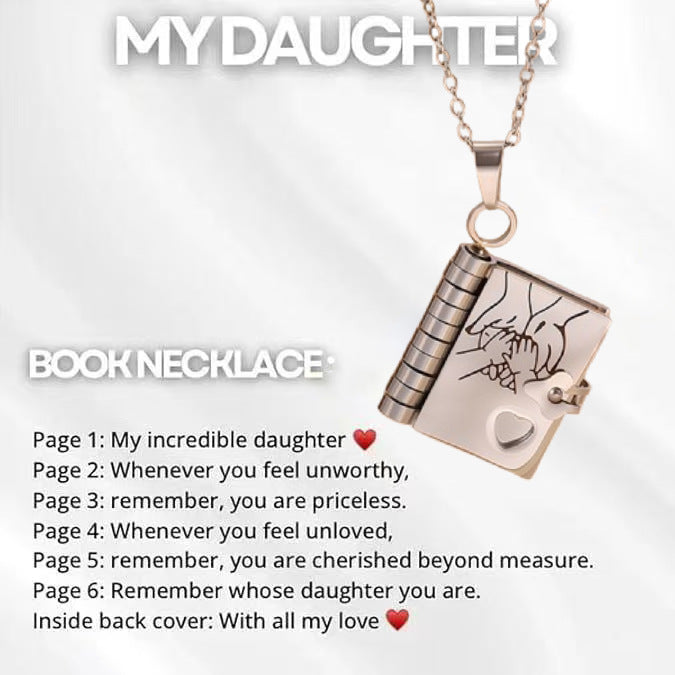 Flip Book Necklace My Little Star Book Necklace for Daughter Necklace A Letter to My Son in a Locket Family Gifts