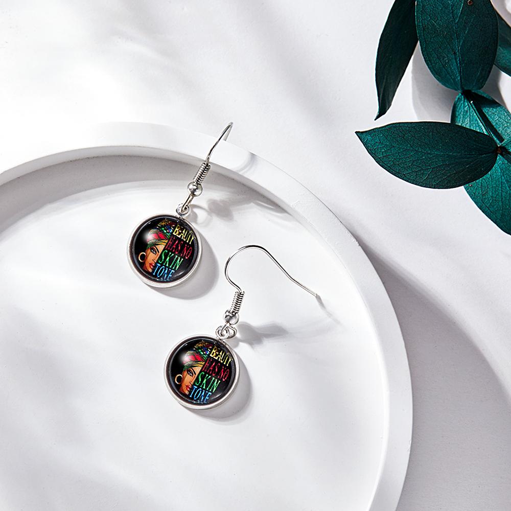 Photo Earrings Drop Earrings Unique Gifts For Her With Text