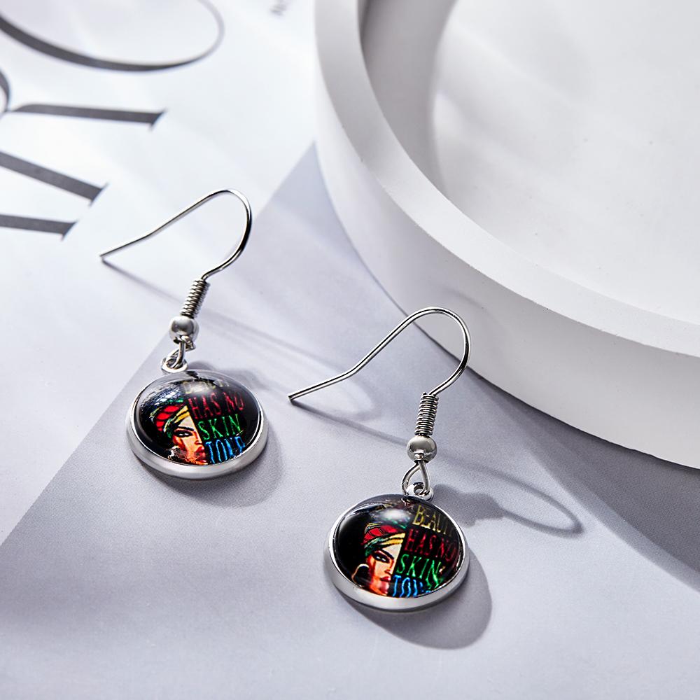 Photo Earrings Drop Earrings Unique Gifts For Her With Text