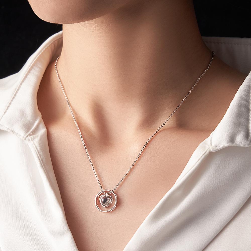 Custom Projection Necklace Swing Heart Simple Gift for Her