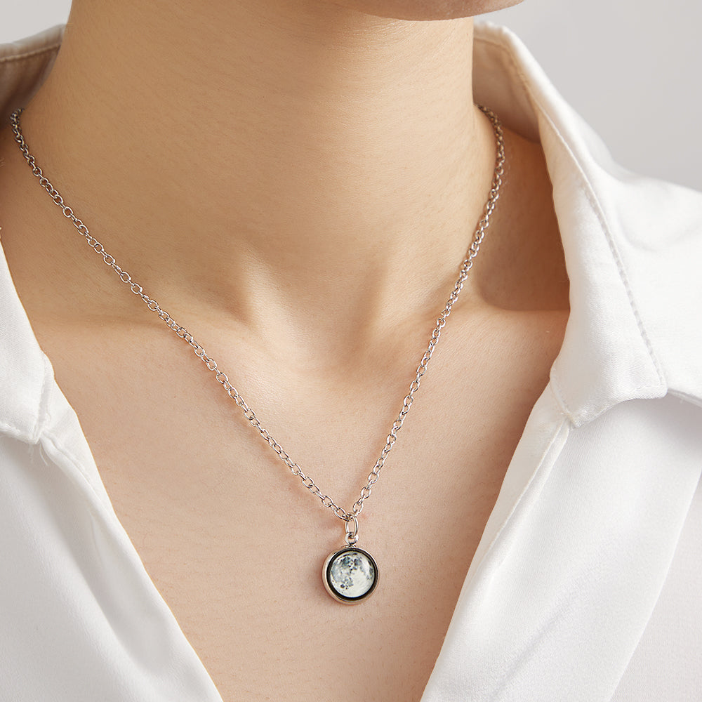Custom Moon Phase Necklace Birth Moon Jewelry Necklace