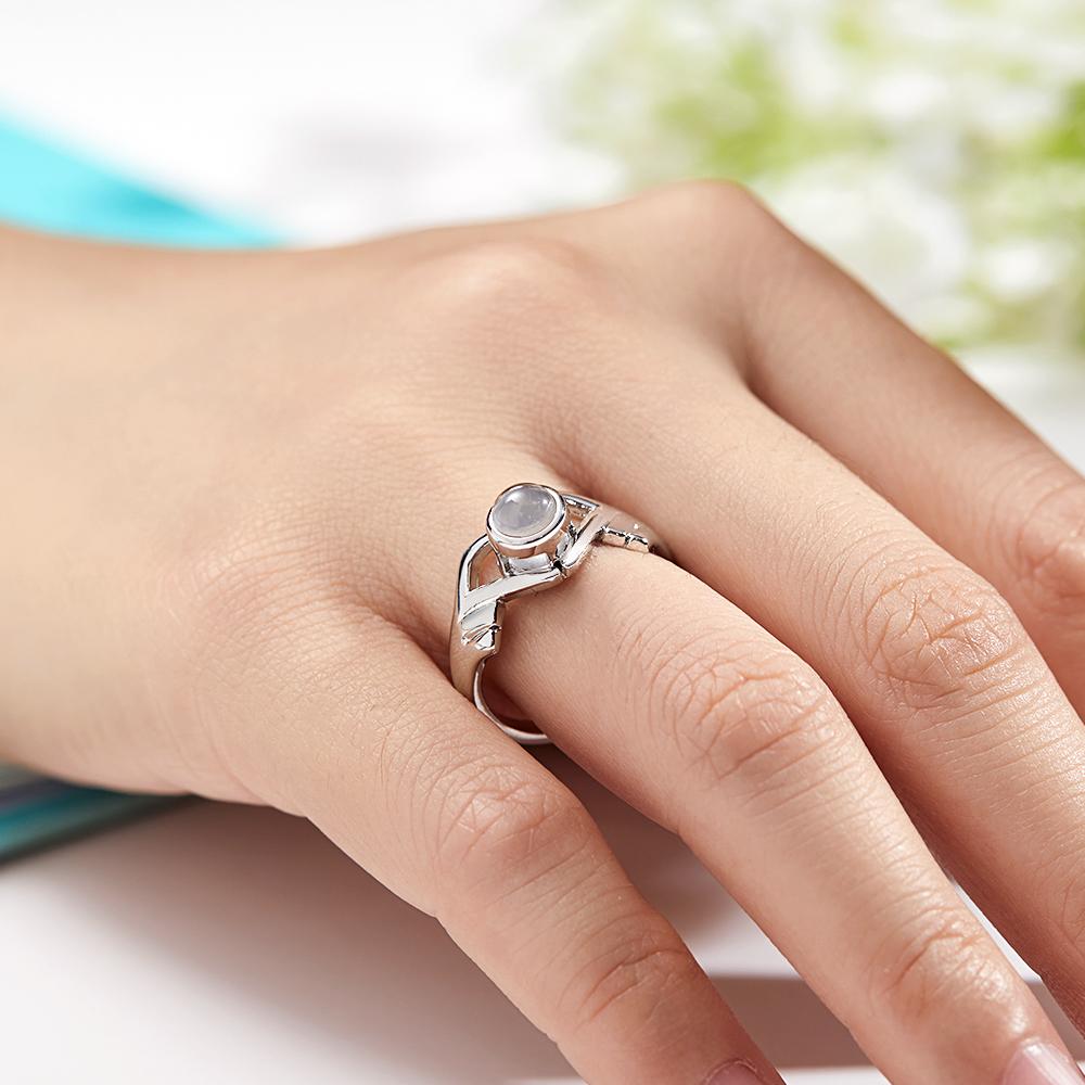 Personalized Photo Projection Ring Fingers Combinate Heart Ring For Her