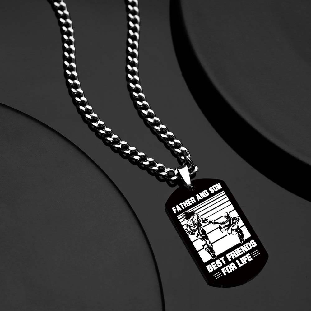 Personalized TO MY DAD Men's Necklace I KNOW IT IS NOT EASY Dog Tag Necklace Jewelry Gift for Father