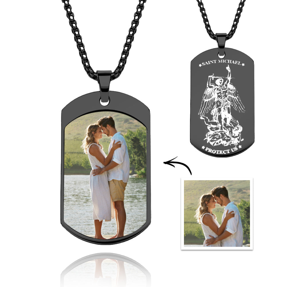 Custom Photo Necklace Archangel Saint Michael Jewelry Pendant
