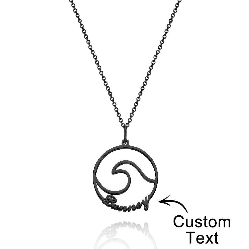 Custom Name Ocean Wave Name Necklace Personalized Necklace Gift for Her