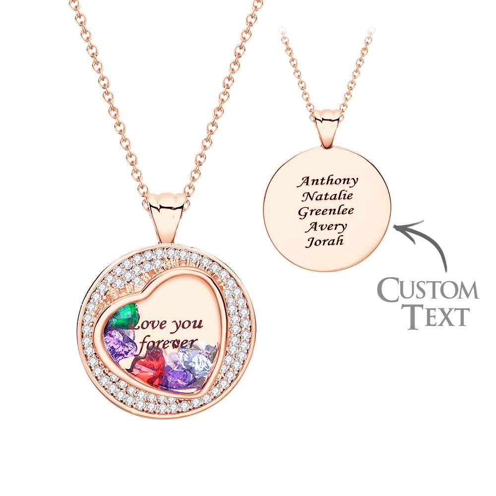 Custom Engraved Rockable Birthstone Necklace Zircon Pendant Gifts For Her